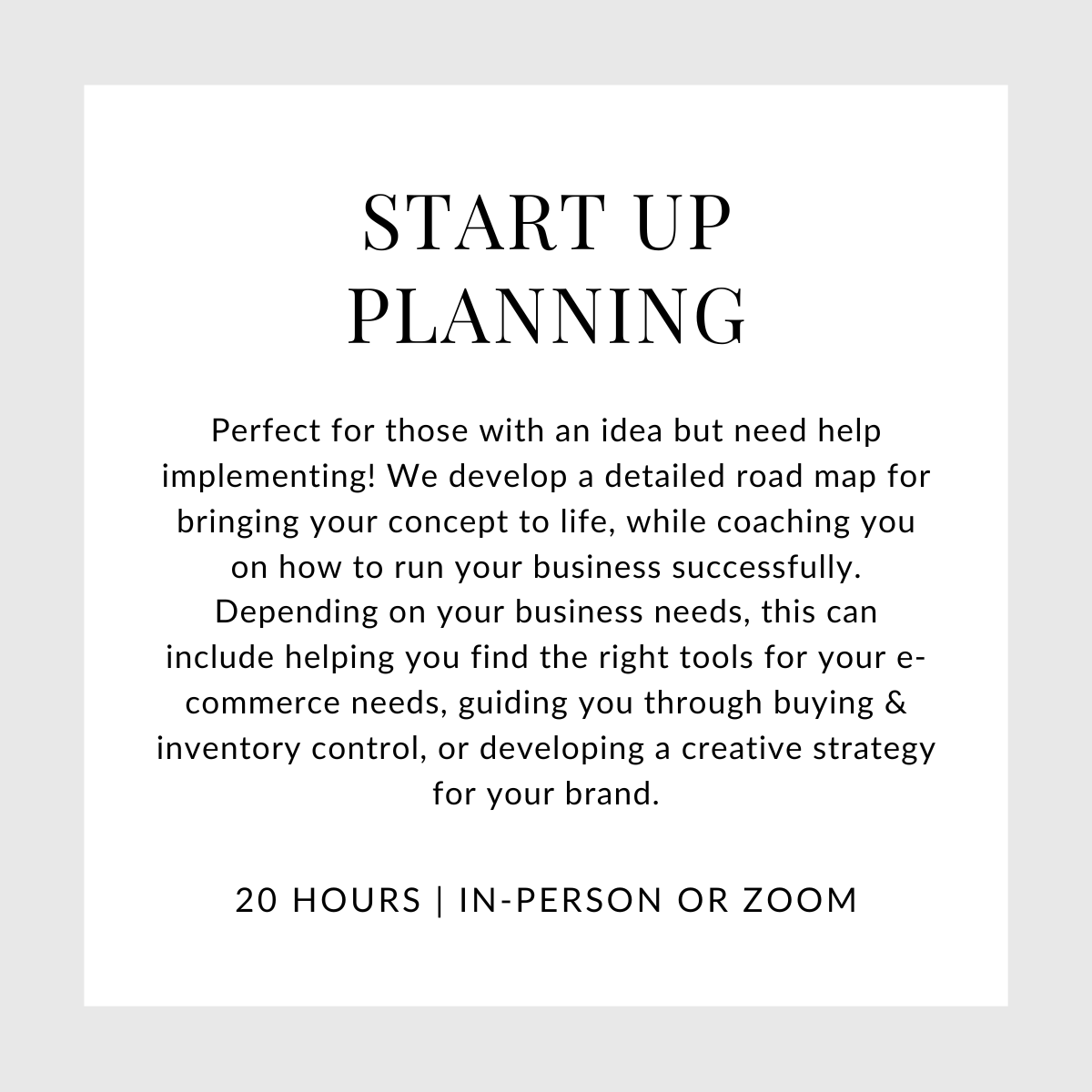 Start Up Planning
